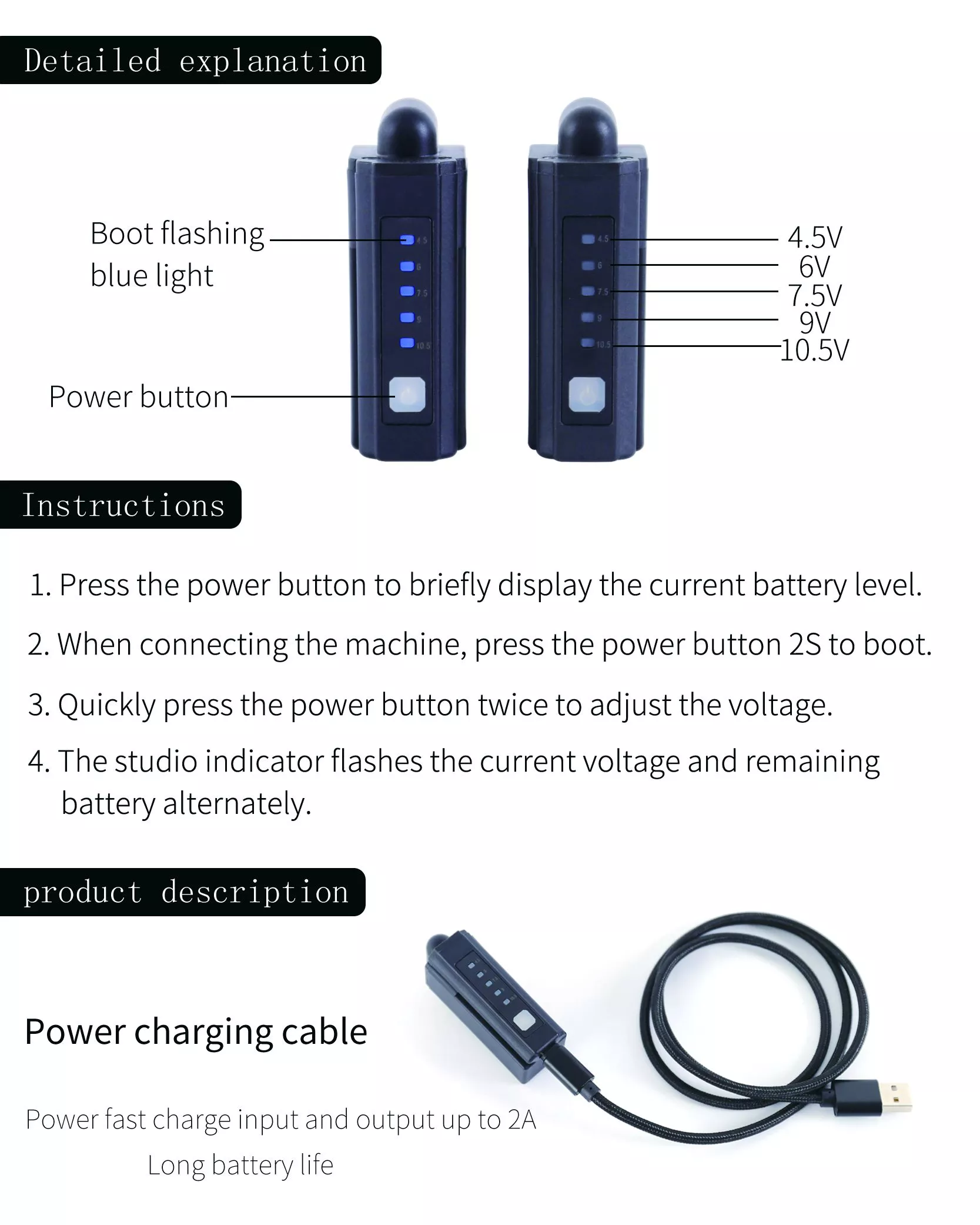 Wireless Tattoo Power Bank Portable Power Bank for Tattoo Machine