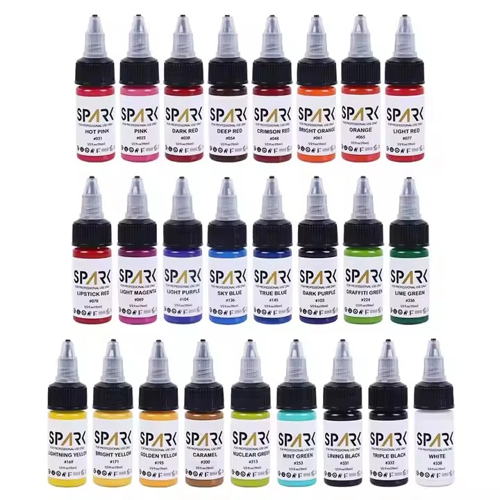 50 de culori set scânteie cu ridicata cu ridicata organică cel mai bun pigment 1 oz 30 ml machiaj profesional de unică folosință tatuaj de cerneală temporară de cerneală temporară