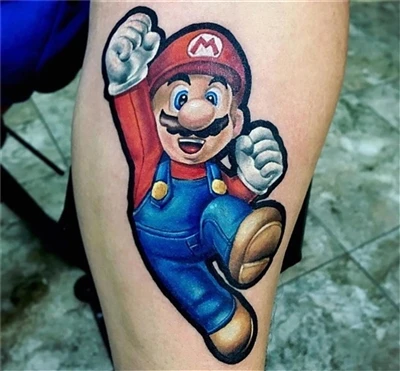 Mario Bross Tattoo Done By @nacho_serrano_2012 Din Argentina cu #sparkcartridges