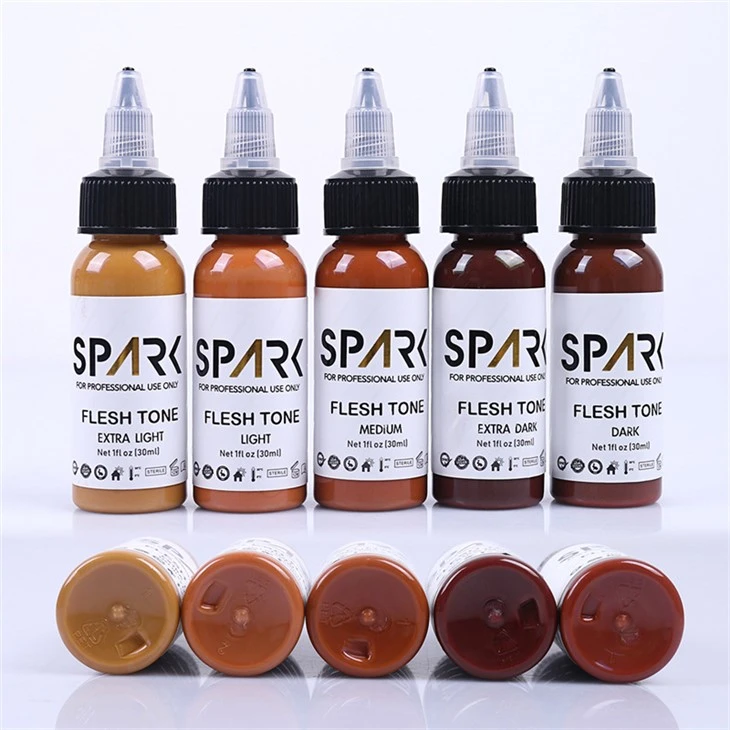 Pigmenti Cerneală pentru tatuaje 1OZ Culoarea pielii pentru acoperiri Combinarea tatuajelor cosmetice Spark Cerneală pentru tatuaje Cerneală pentru tatuaje Negru