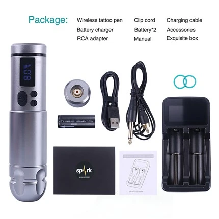 2 baterii Spark Tattoo Machine Wireless Professional Tattoo Supply