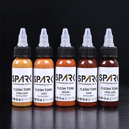 Set de culori pentru piele 1OZ 5 bucăți de cerneală pentru tatuaje fără plumb Cerneală pentru tatuaje cu scânteie Cerneală profesională pentru tatuaj Acoperiri pentru amestecare și tatuaje cosmetice