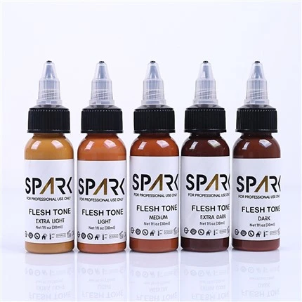 Cerneală pentru tatuaje 1OZ Set de culori pentru piele Seria de cerneală Spark Cerneală pentru tatuaje pentru acoperiri Combinarea tatuajelor cosmetice