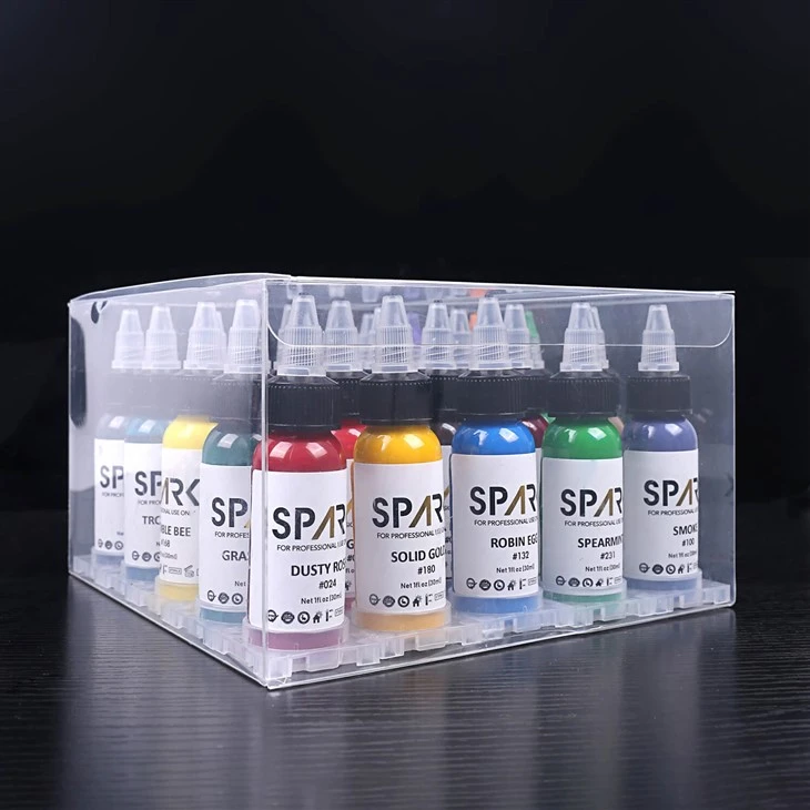 Spark 25 sticle Tatuaj Set de cerneală 1 oz 30 ml 25 Număr fiecare set 66 de culori din care să alegi