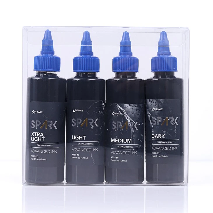 Spark Cel mai nou 4oz*4 Set de spălare gri cu apă impermeabilă Tatuaj temporar