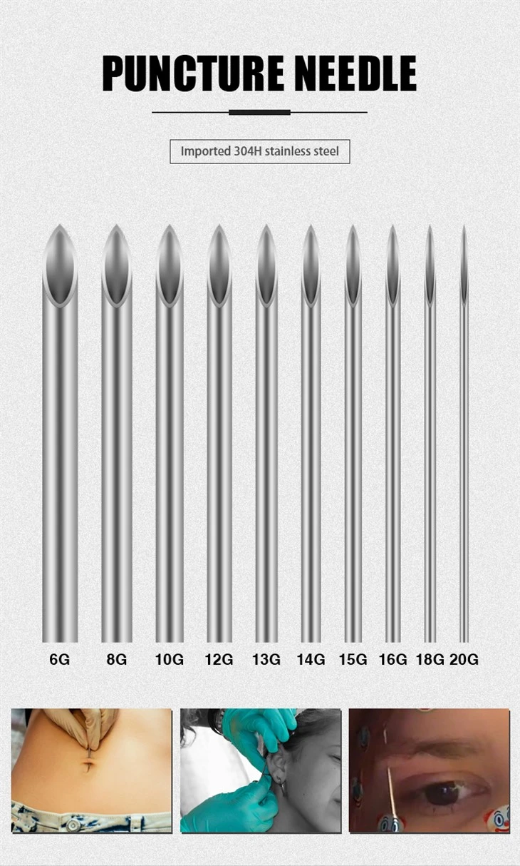 Ace de piercing de unică folosință Ace de piercing corporale sterilizate