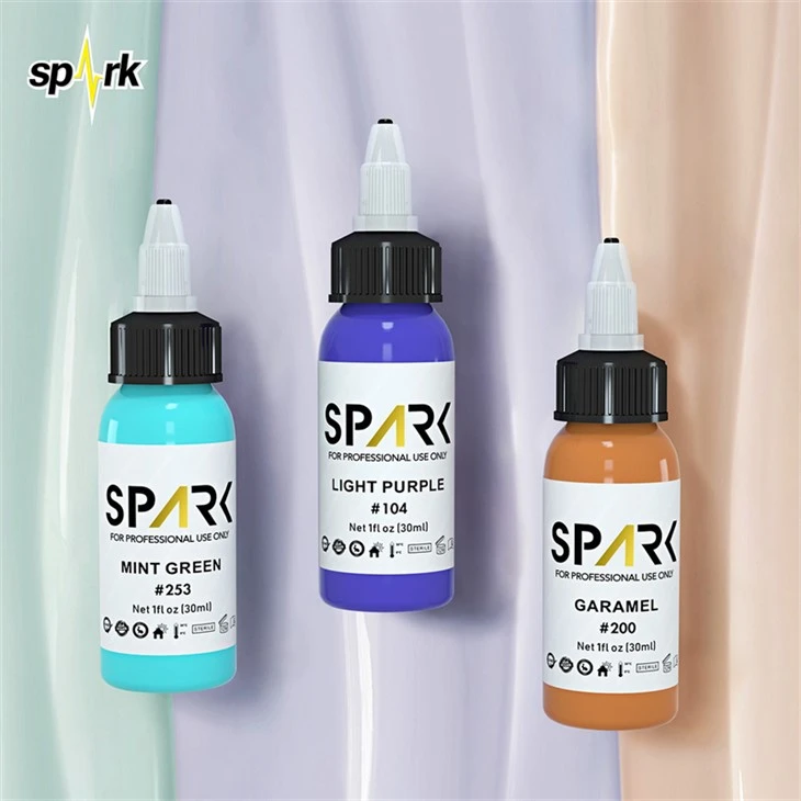 Cerneală pentru tatuaje fără plumb Set de cerneală pentru tatuaje Spark Display profesional pentru cerneală pentru tatuaje