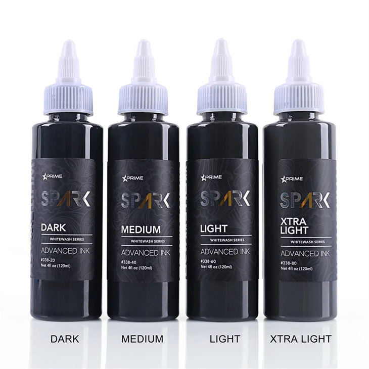 Cerneală pentru tatuaje fără plumb Set de spălare albă Spark Tattoo Ink