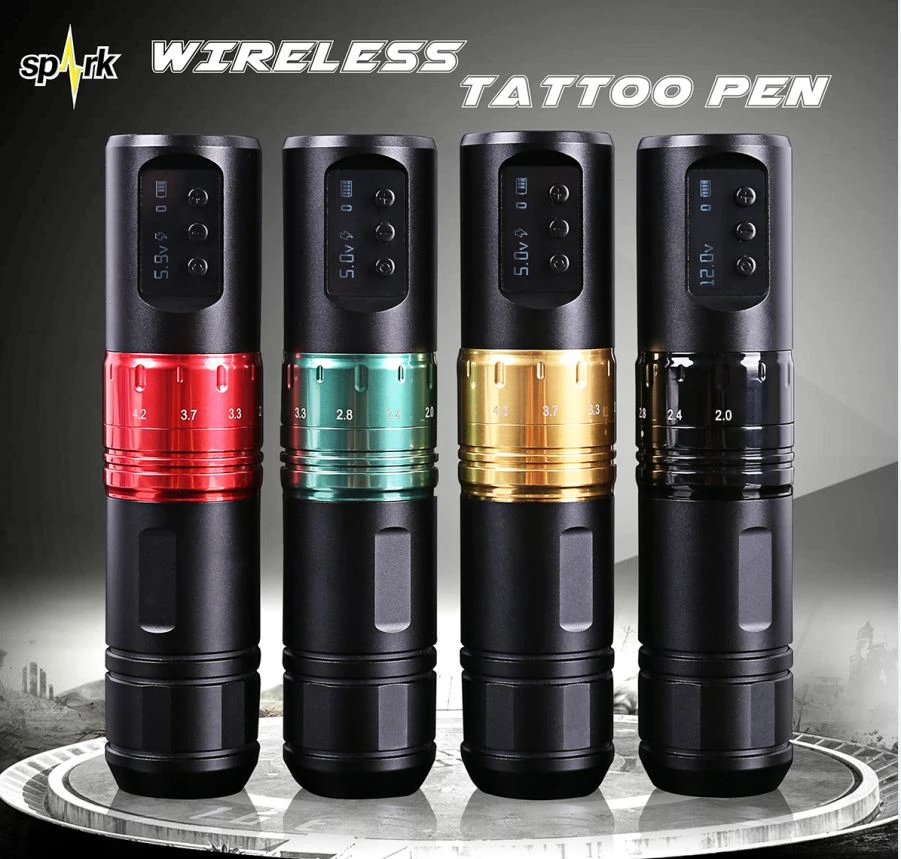 Cea mai nouă mașină de cartușe de tatuaj cu motor fără perii Spark wireless de înaltă calitate pentru artele corporale de tatuaje