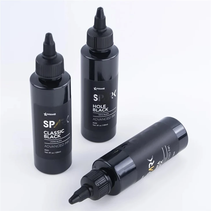 Cerneală pentru tatuaje cu lumină neagră Triple Black 8OZ Hole Black Black Ink Series Spark Tattoo Ink Set de cerneală pentru tatuaje