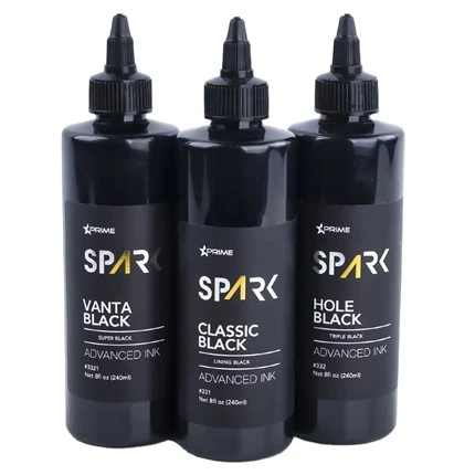 Cerneală pentru tatuaje, 8 oz Super Black Black Ink Series Vanta Black Spark Cerneală pentru tatuaje Set de cerneală pentru tatuaje